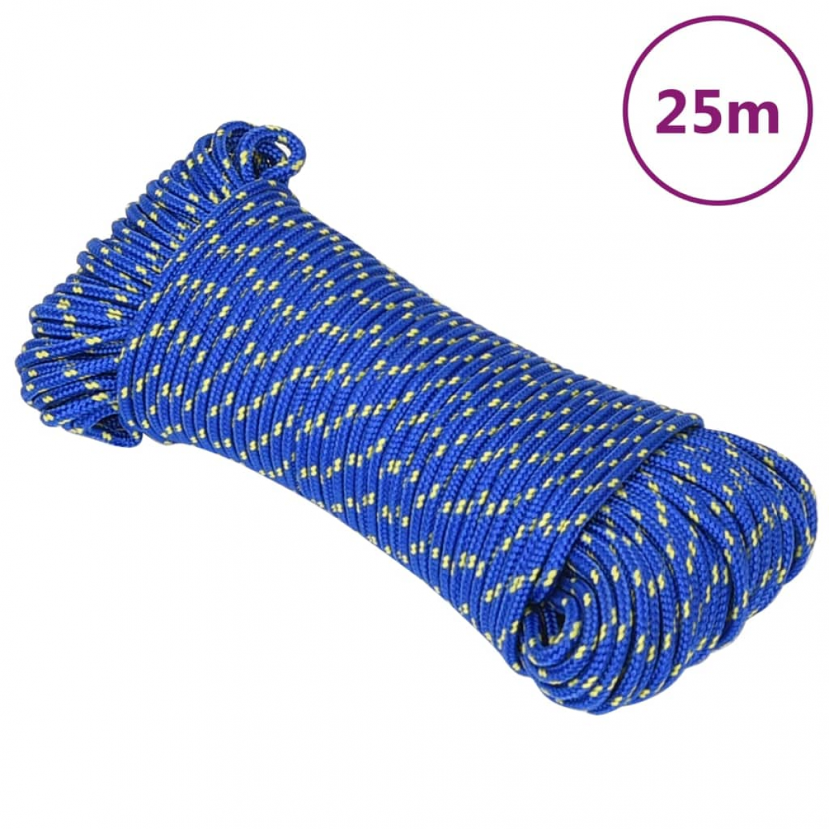 Corde Bateau Polypropylène 4 Mm X 25 M - Bleue - Résistance Rupture 105 Kg - Pour Amarra, Camping, Voile