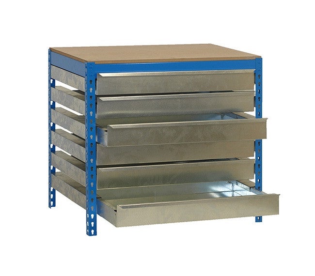 Établi D'Atelier SimonRack - 600 Kg De Charge, 3 Étagères, Plan De Travail En Bois, Galvanisé - 5