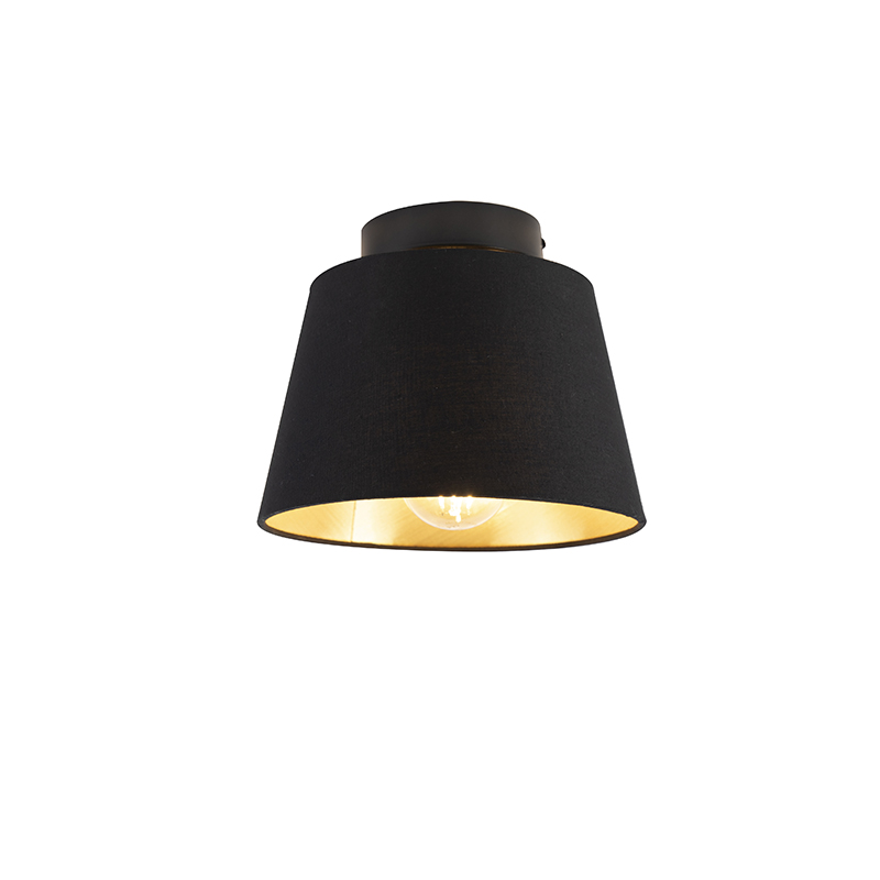Qazqa classic-antique plafon - Combi - czarny, okrągły, max. 60w, kompatybilny z żarówką LED, e27, 20cm oświetlenie wewnętrzne