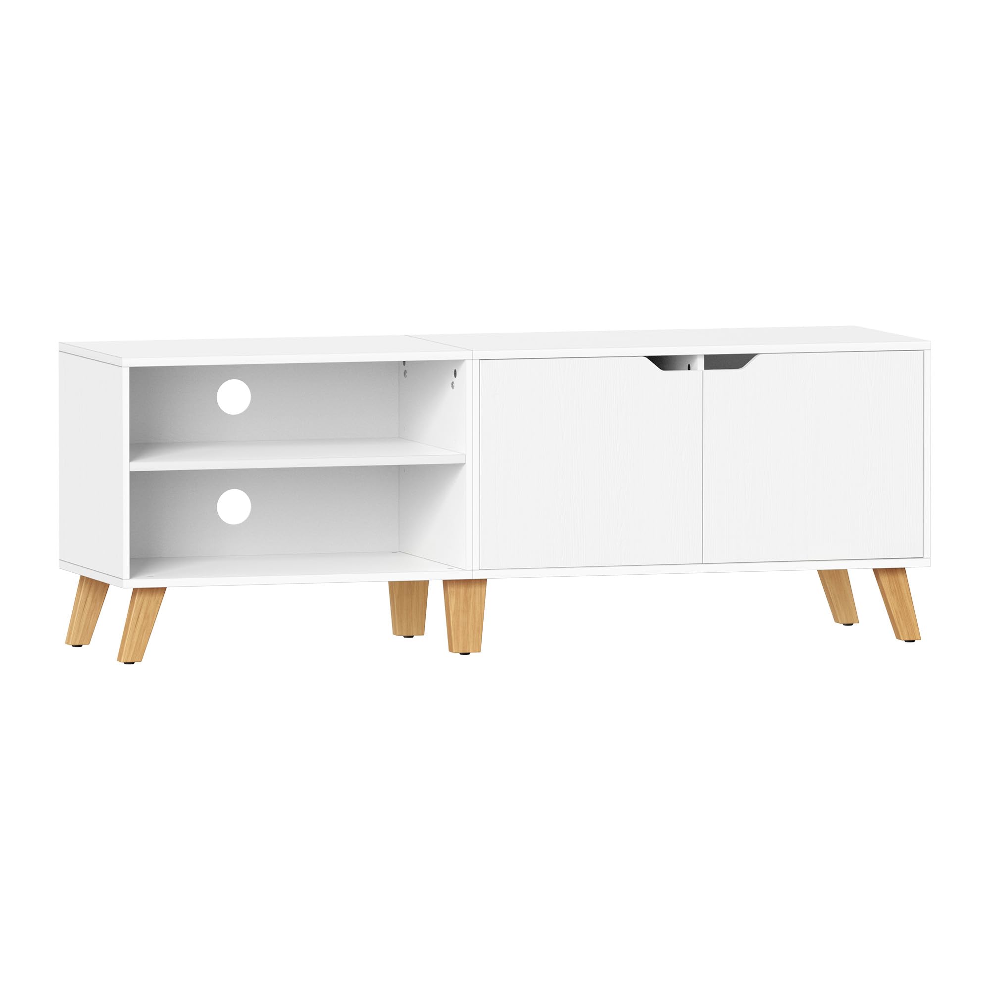 Vasagle Blanco Mueble De Tv De 2 Puertas Con Estantes Ajustables - Imagen 3