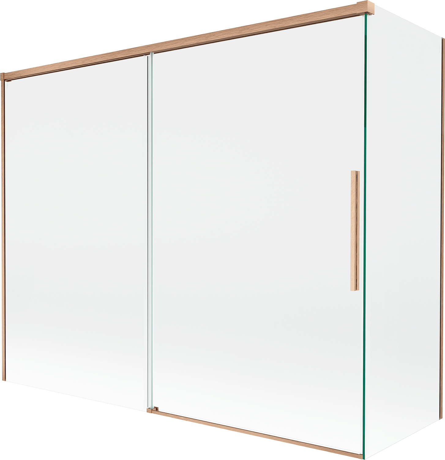 Mexen Rox parawan nawannowy 2-skrzydłowy rozsuwany 190 + 80 x 150 cm, transparent, miedż szczotkowana - 8C9-190-080-65-00