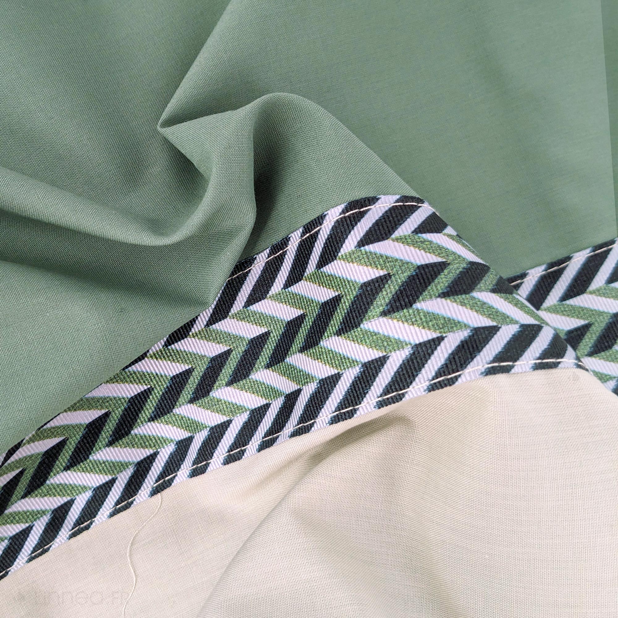 Drap plat 240x310 cm percale coton NOA vert Kaki - 5