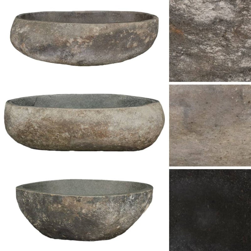 Lavabo en pierre de rivière Ovale (45 53)x(34 41) cm - 2