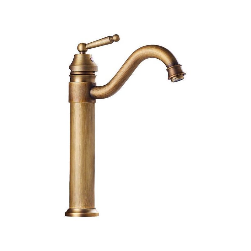 Bateria umywalkowa, wykończenie z mosiądzu w stylu antycznym