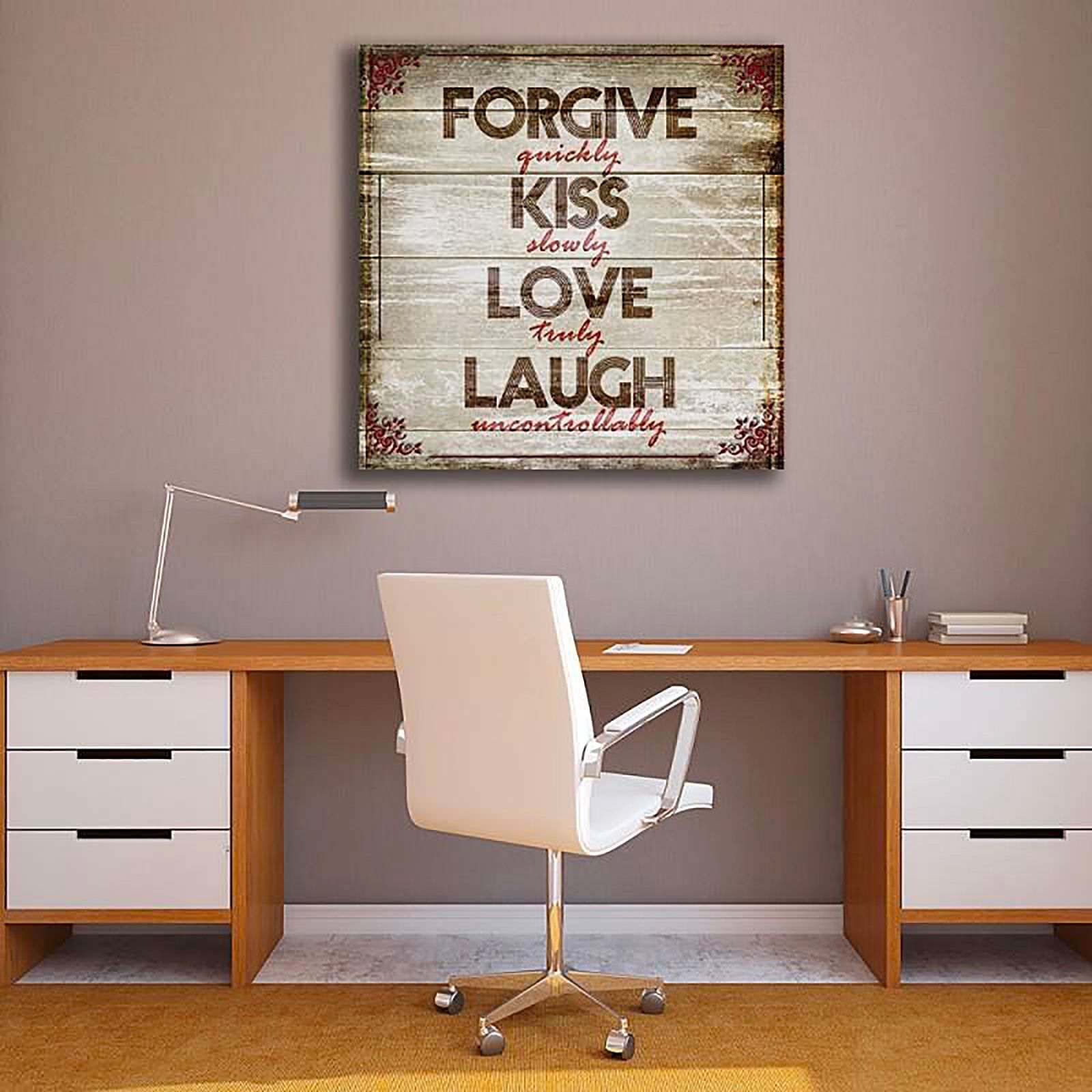 Tableau pardonnez-rire d'amour baiser - 40 x 40 cm - 2