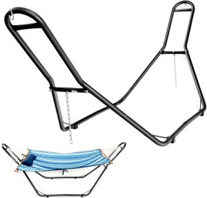 COSTWAY Support de Hamac en Métal Type-H Lit Suspendu Brésilien Capacité 200KG pour 2 Personnes Hauteur Ajustable(Hamac Non-inclus)