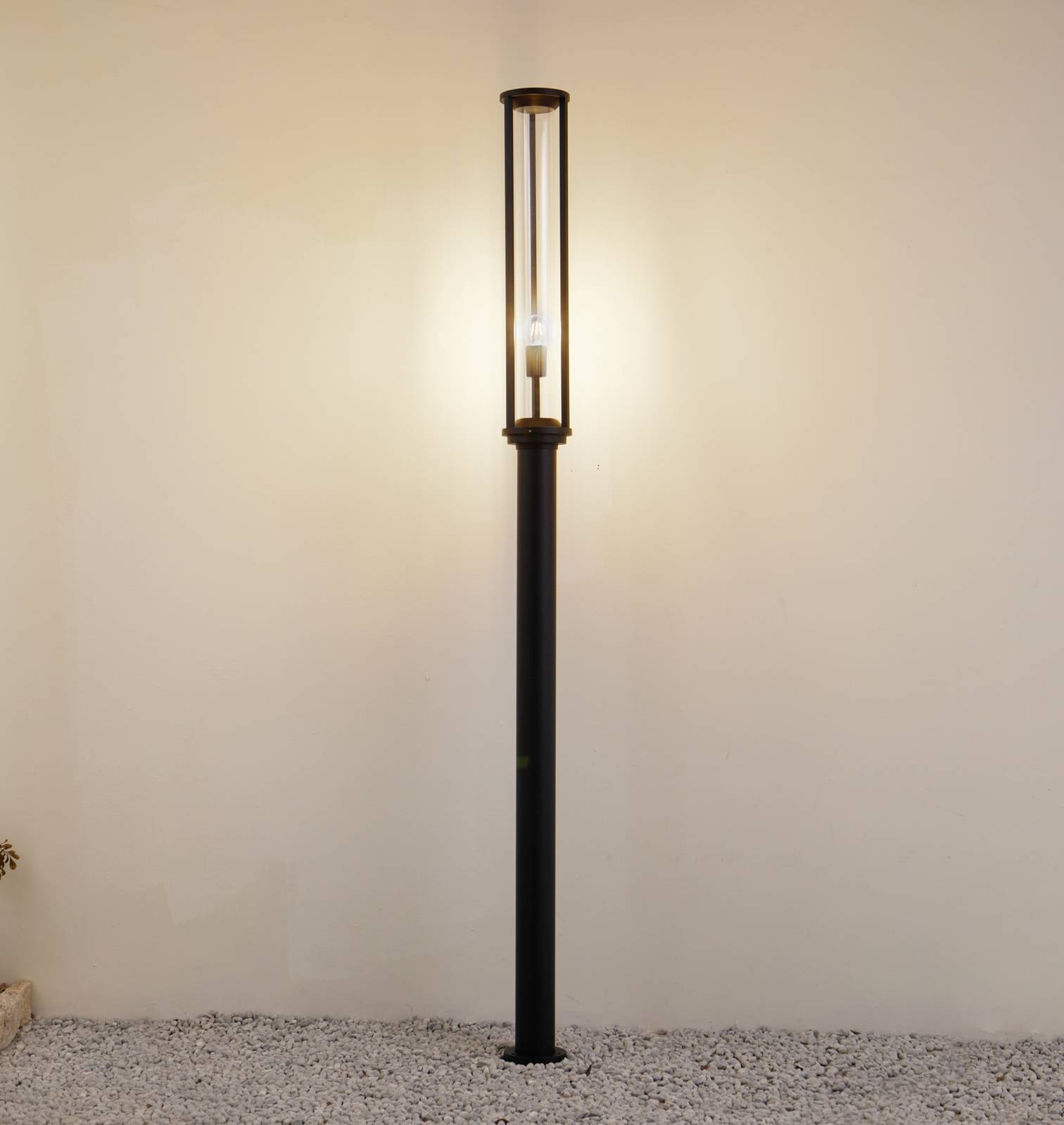 Lucande lampada da esterno Alivaro, nero, 220 cm, E27, IP65, Candelabro, lampada da esterni - 4