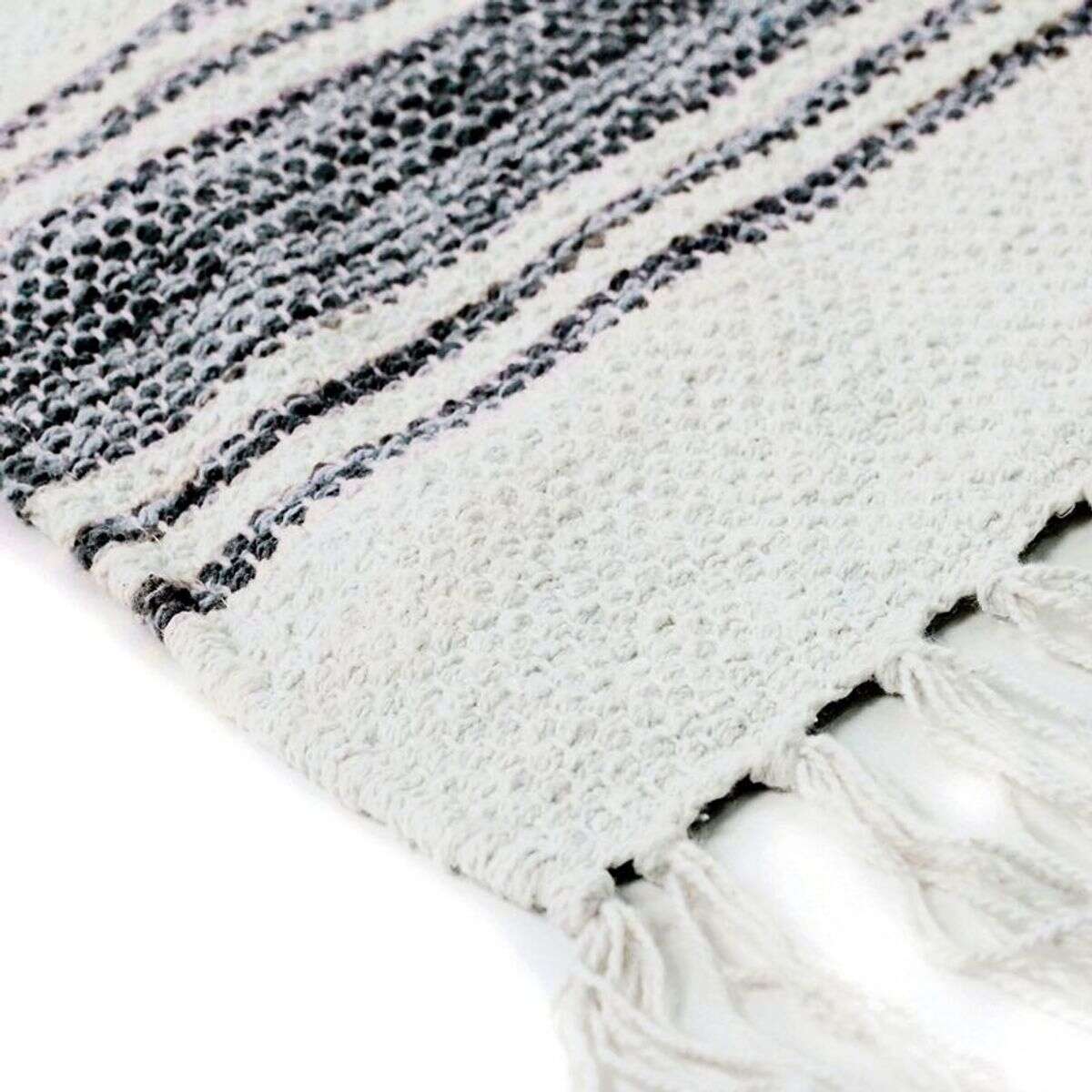Tapis en coton lignes noir-gris-blanc 190x290 - 3
