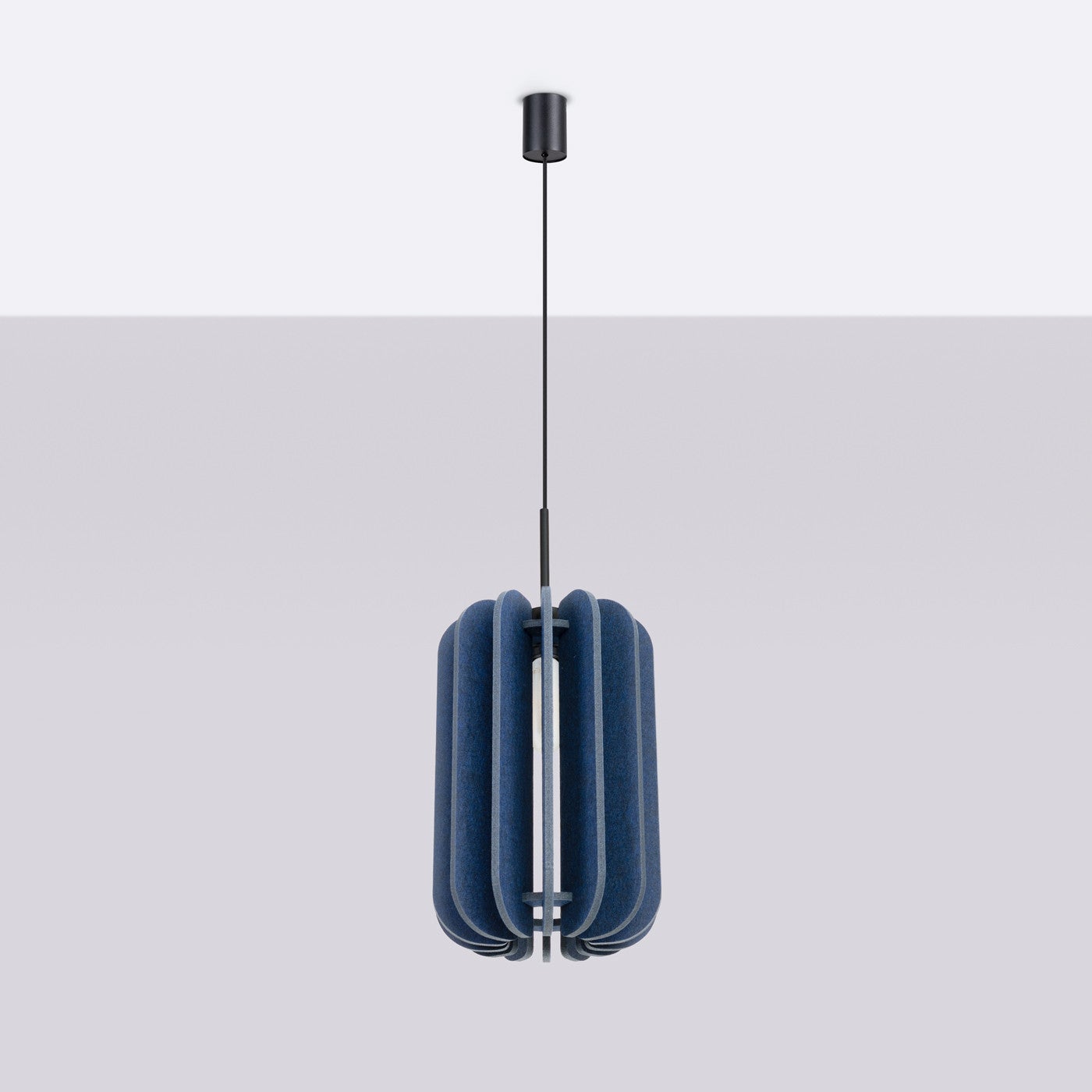 Lampa sufitowa filcowa MULA granatowo-czarna 1xE27x40W filc wym:165x27x27cm IP20 Sollux Lighting - 3