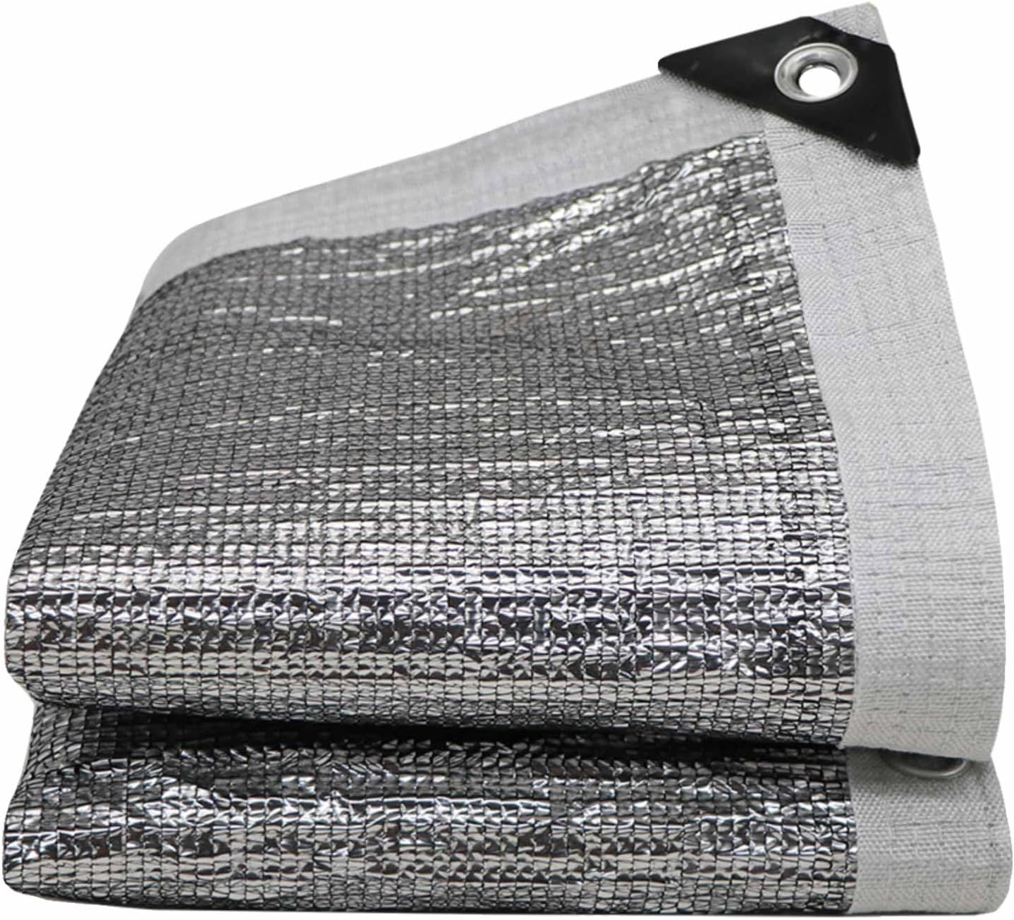 Żagiel przeciwsłoneczny aluminiowy o współczynniku odbicia 99% - pokrowiec na parasol z siatką na oczka - siatka przeciwsłoneczna z tkaniny 3 x 4 m