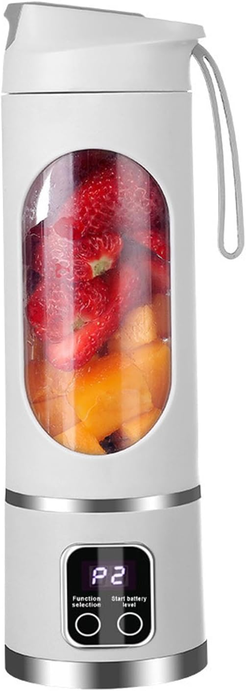 (Biały) 12 ostrzy, idealny do miksowania, 450 ml bezprzewodowy mini blender do koktajli mlecznych, smoothie i soków, idealny w podróży, kompaktowy