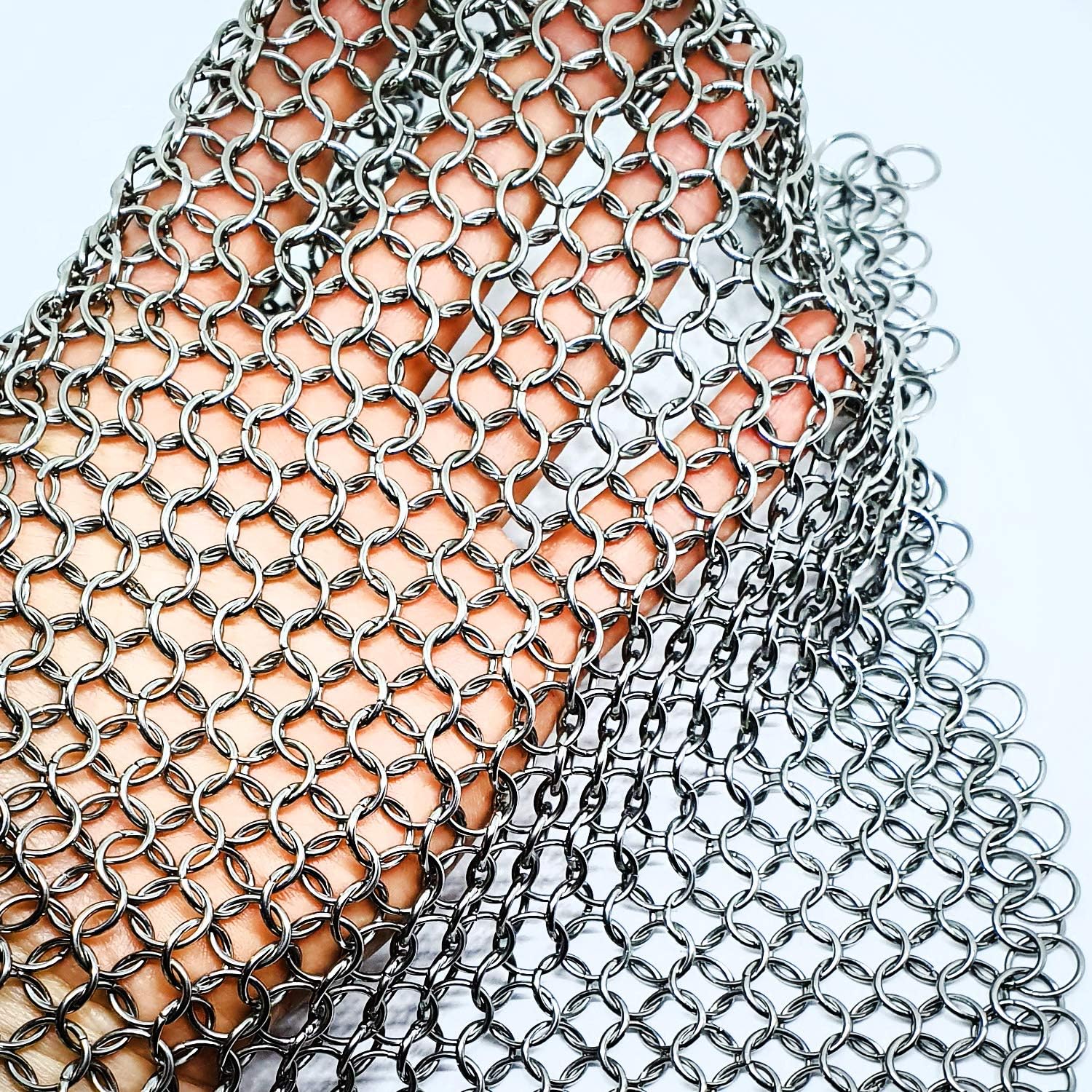 Gąbka ze stali nierdzewnej, szczotka gąbkowa do patelni (dł. (21x21 cm))