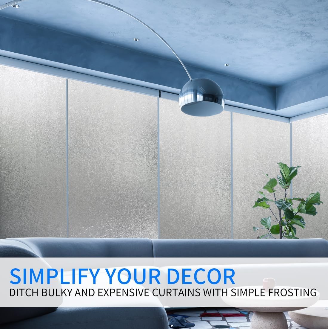 Folia okienna zapewniająca prywatność elektrostatyczną, matowa, do prysznica, biura i domu (50 x 300 cm) - 3