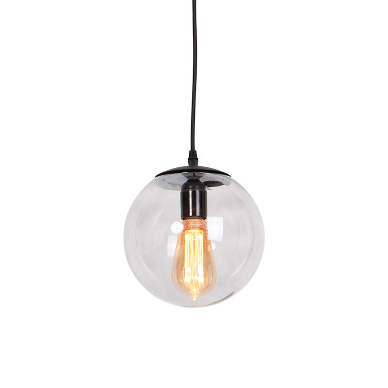 Qazqa nowoczesny lampa wisząca - Pallon - szary, max. 60w, kompatybilny z żarówką LED, e27, 20cm oświetlenie wewnętrzne
