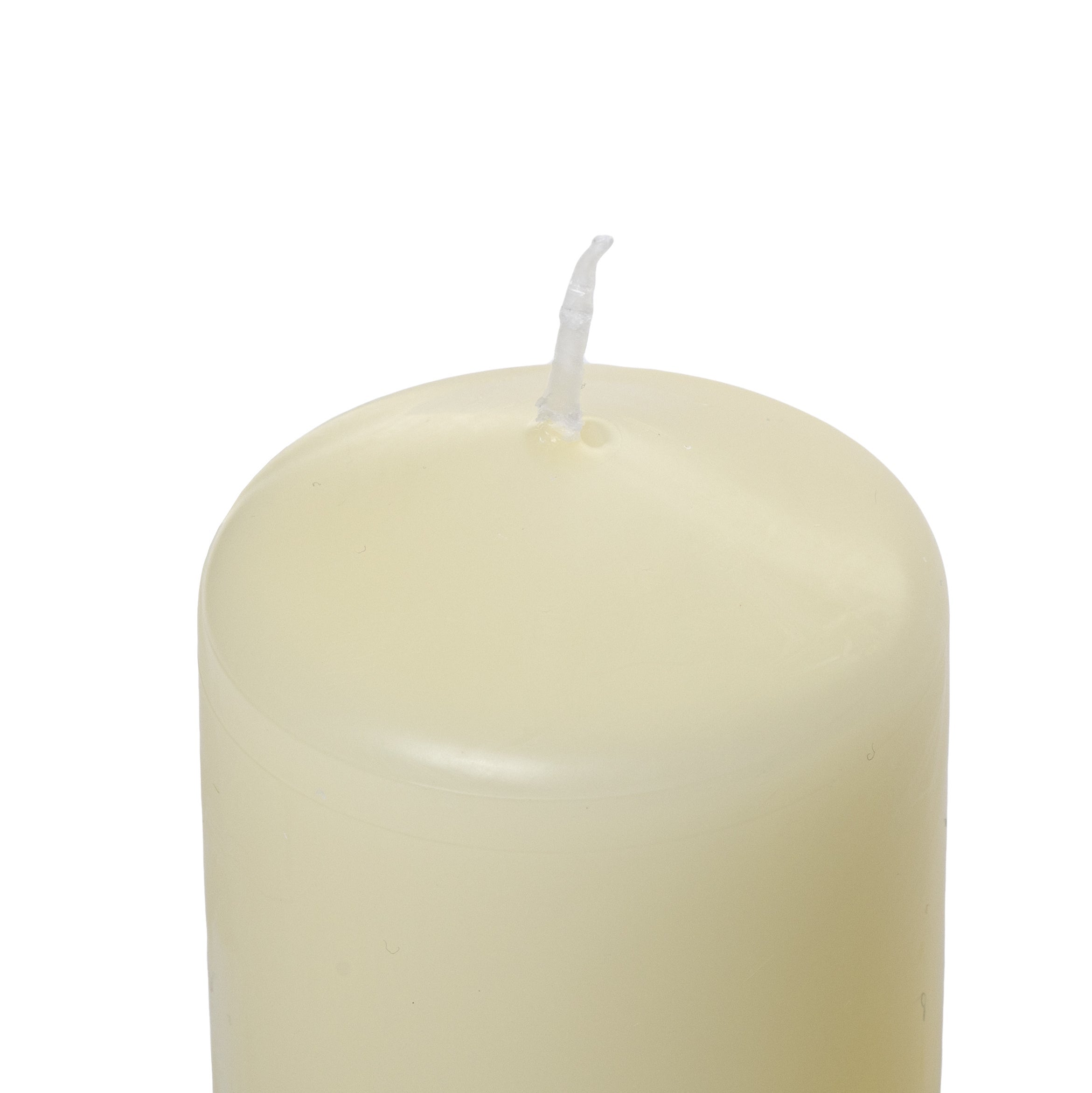 Lot de 4 bougies cylindriques. Bougies décoratives pour la maison. Bougies non parfumées de longue durée. Couleur ivoire. Dimensions : 6 x 4 cm - 3