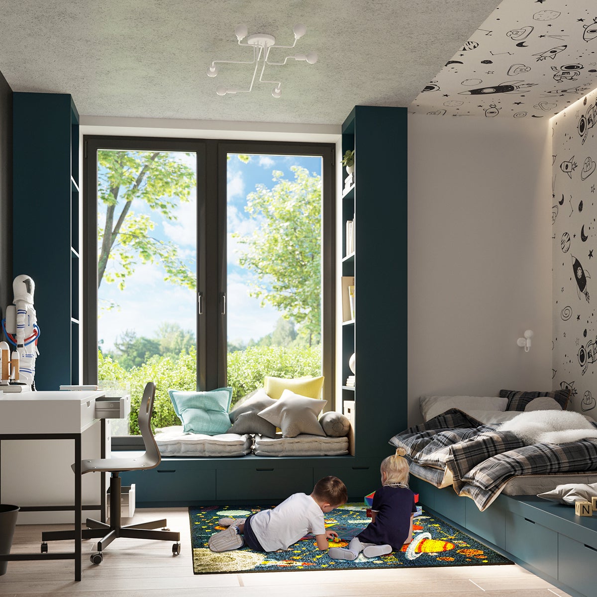 Żyrandol INFINIX 4 biały LED 4000K - 78x58x15.5cm Sollux - 4