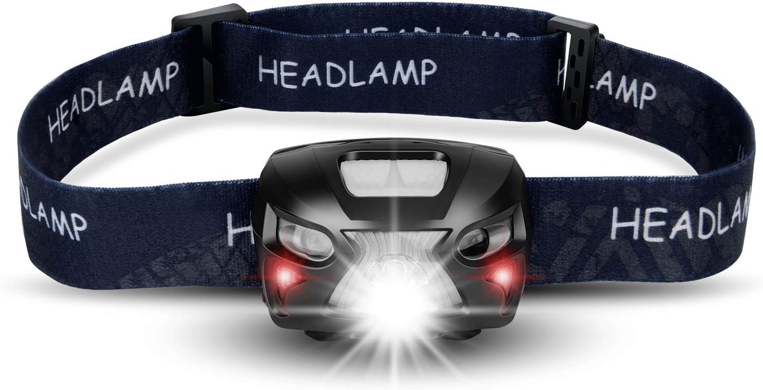 Czołówki LED, Wodoodporna latarka IP65 z możliwością ładowania przez USB z zoomem i światłem roboczym, Latarka z 4 trybami.