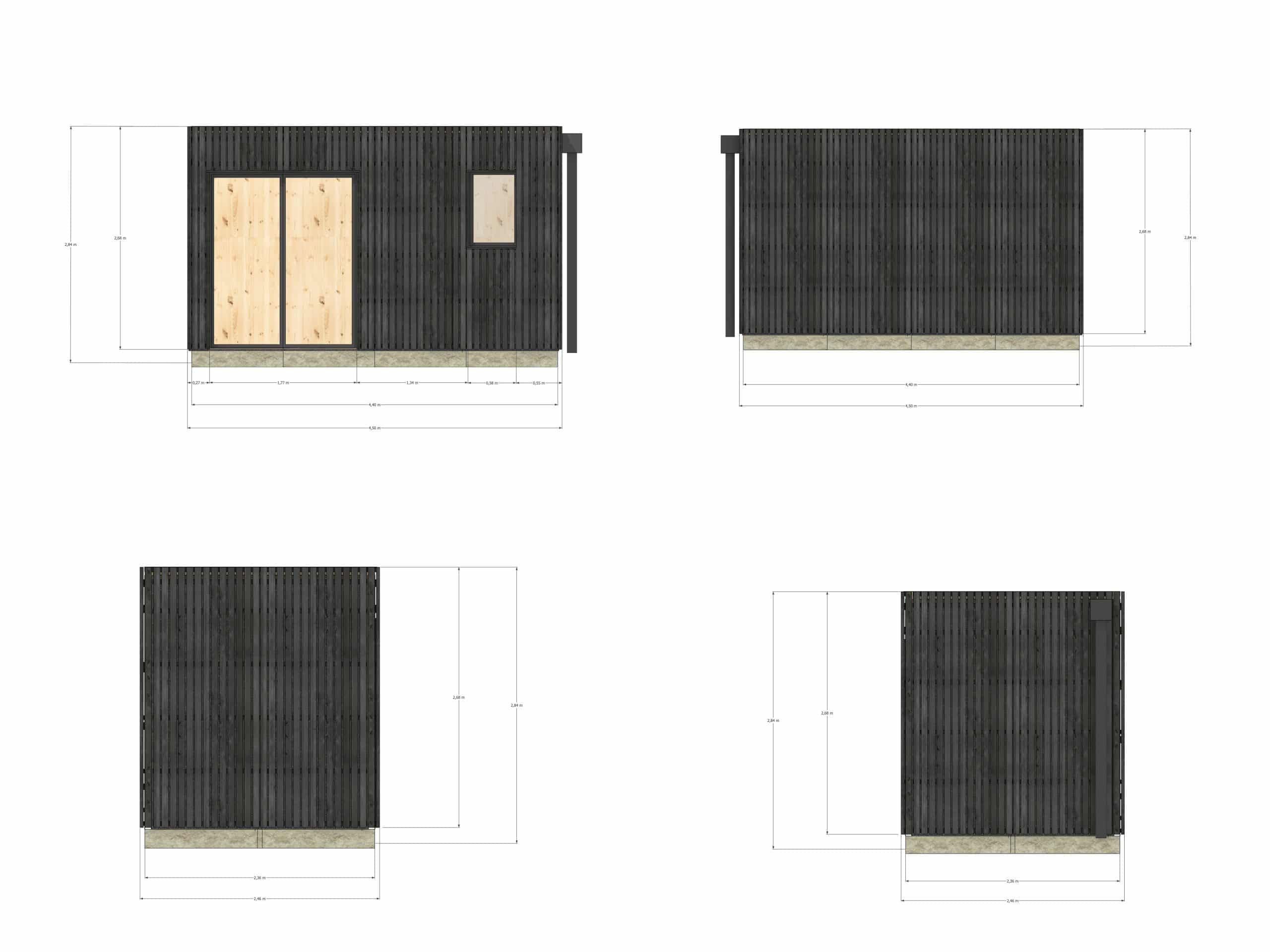 Dépendance jardin sans permis en bois 4,4 x 2,4 x 2,7 m - 4
