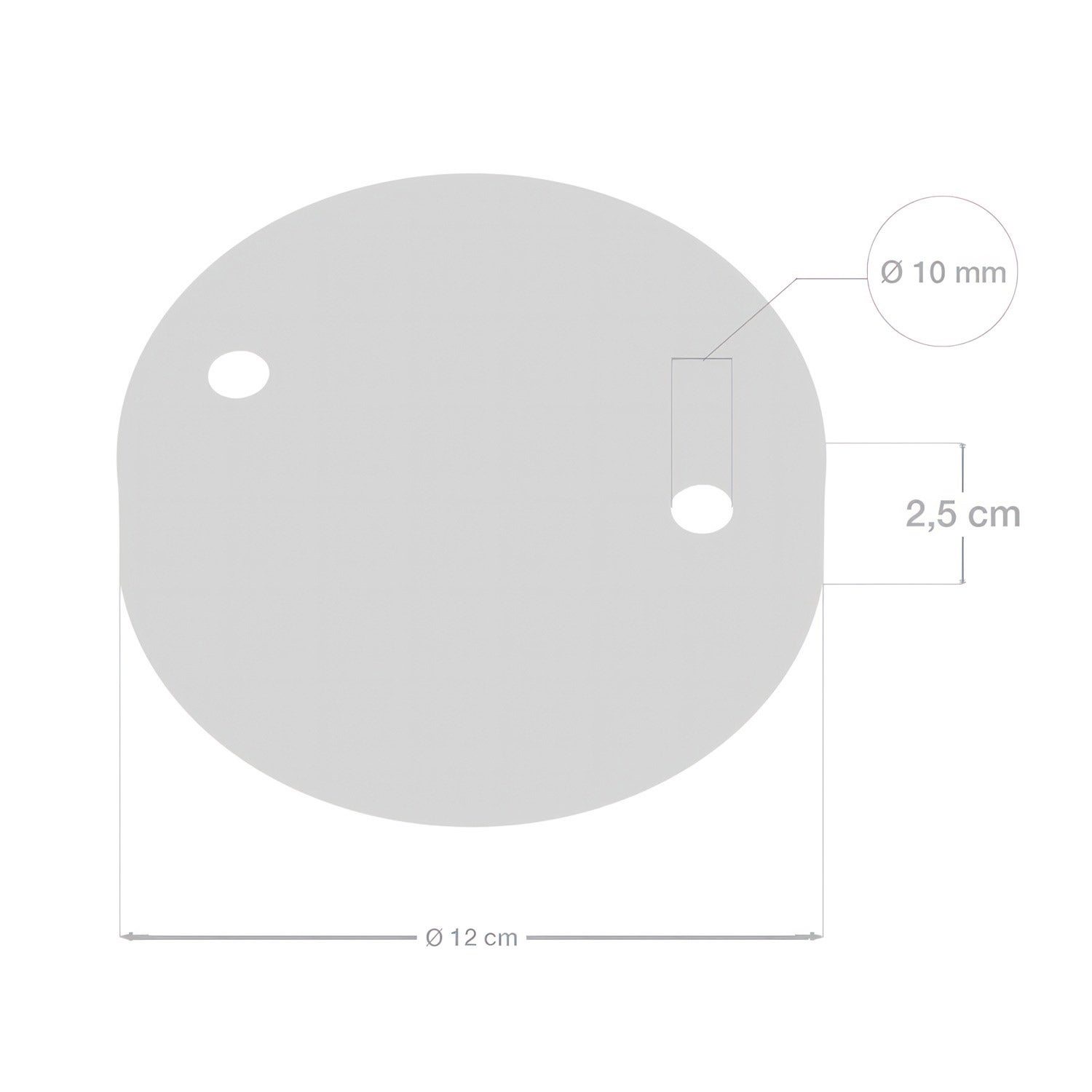 Kit rosone cilindrico in metallo a 2 fori - 5
