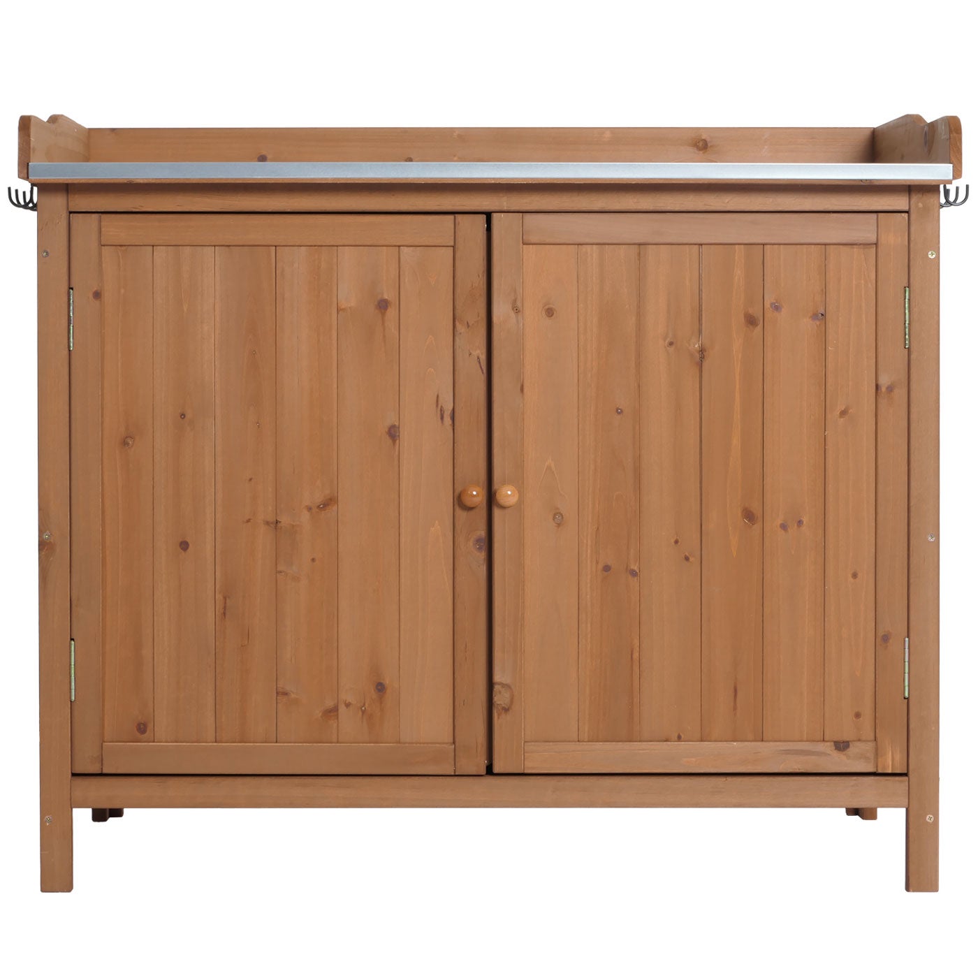 Meuble de jardin avec plan de travail HWC-L69, Table à plantes 86x104x52cm ~ marron - 5