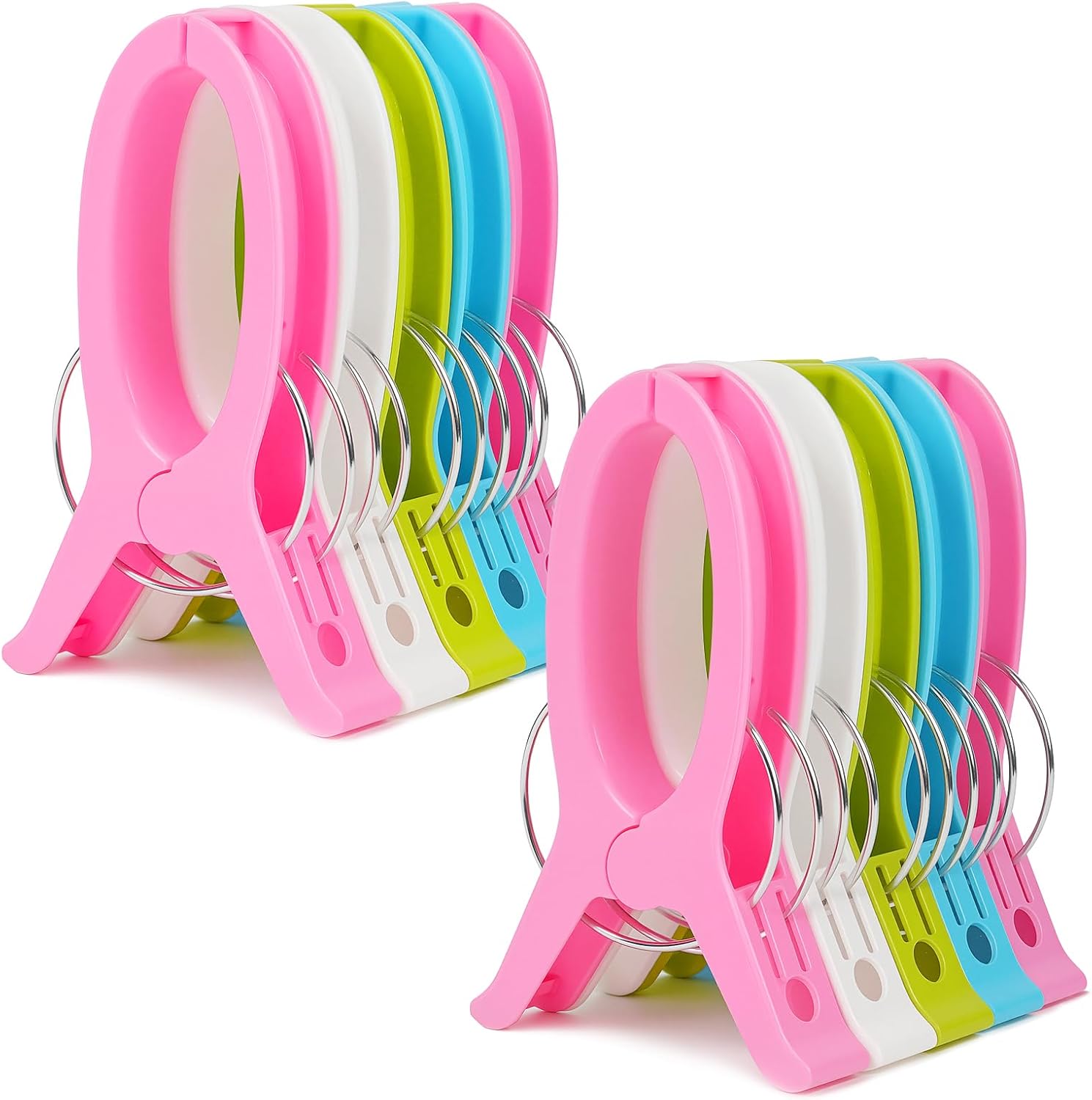 Pinces à linge coupe-vent, grande pince pour vêtements, serviette de plage, séchoir à linge pliable, grande pince à linge pour linge, serviettes de plage transparentes et résistantes