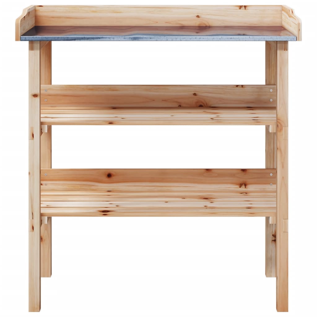 Jardinière | Table à plantes avec étagères 78x38x82,5cm bois de sapin solide CFW27872 - 4