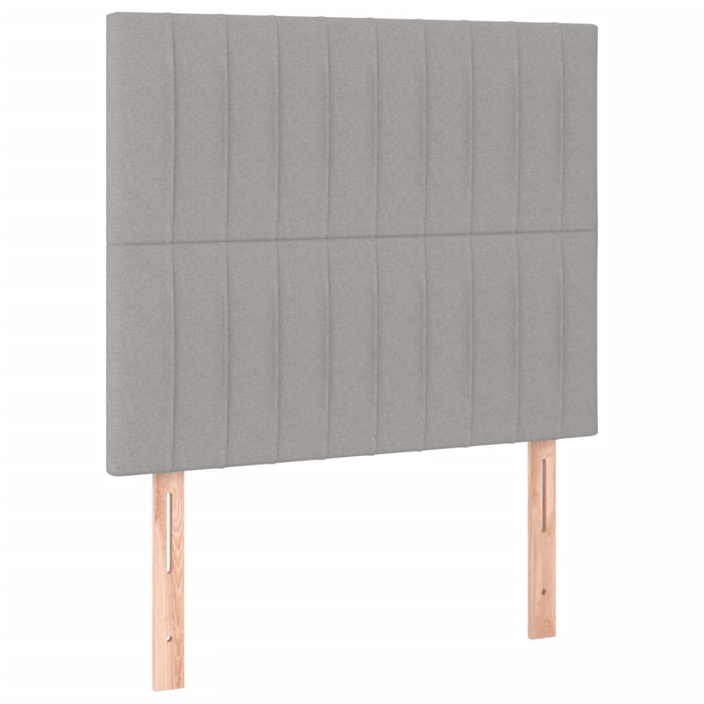 Cadre de lit sans matelas gris clair 120 x 200 cm tissu - 8