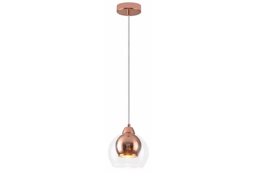 Lampa wisząca Clara różowe złoto 1xE27x40W szklany klosz wym: 100 x 15 x 15 cm szkło Reality