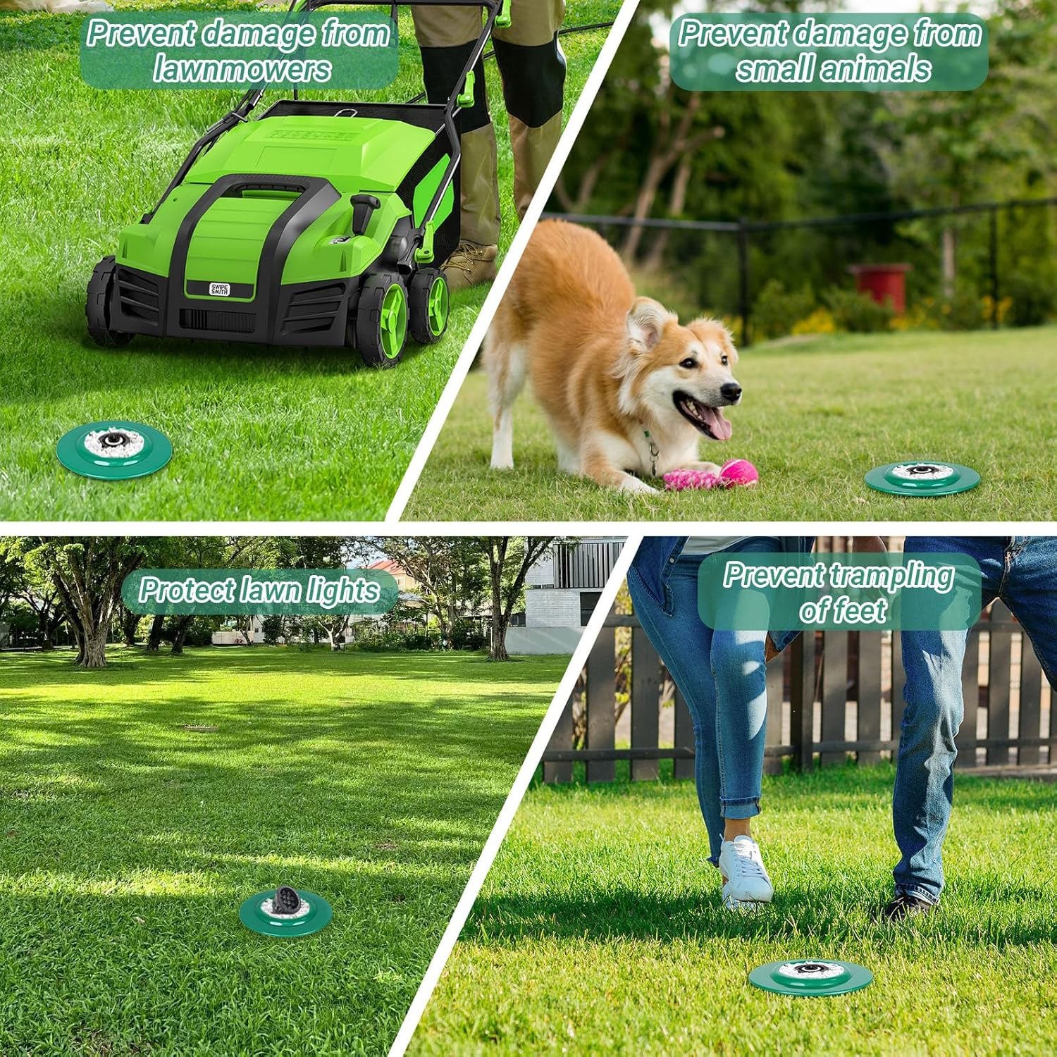 Lot de 6 protections pour têtes d'arrosage, anneaux de protection spécifiques pour pelouse, protections pour arroseurs de jardin extérieurs - 3