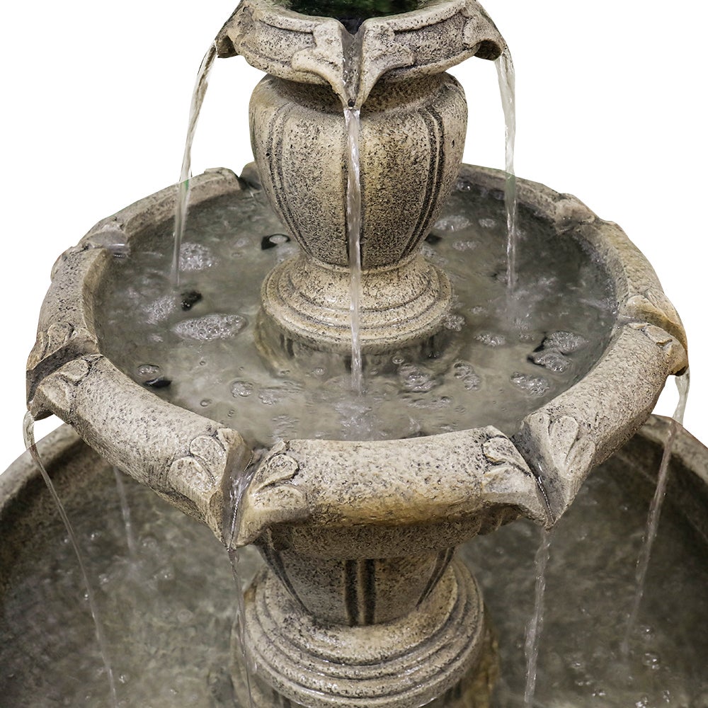 Fontaine moderne en béton de 122 cm de haut pour usage extérieur avec pompe électrique - 8
