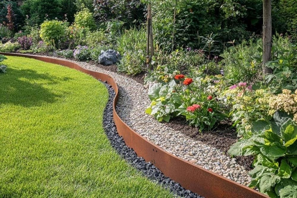 Bordure en acier corten 14cm 5 mètres, 0.6mm - 4