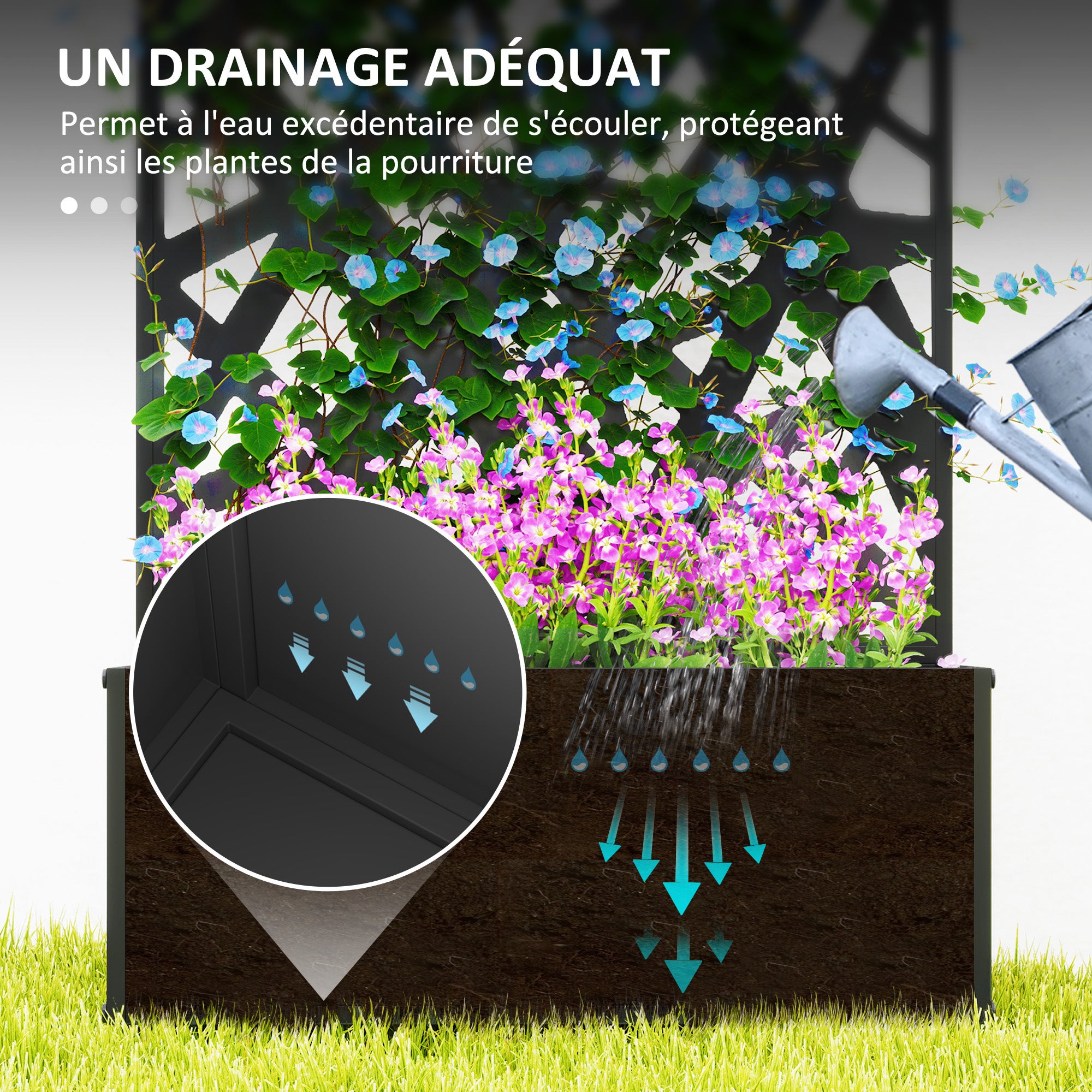Jardinière avec treillis Métal Outsunny - 5