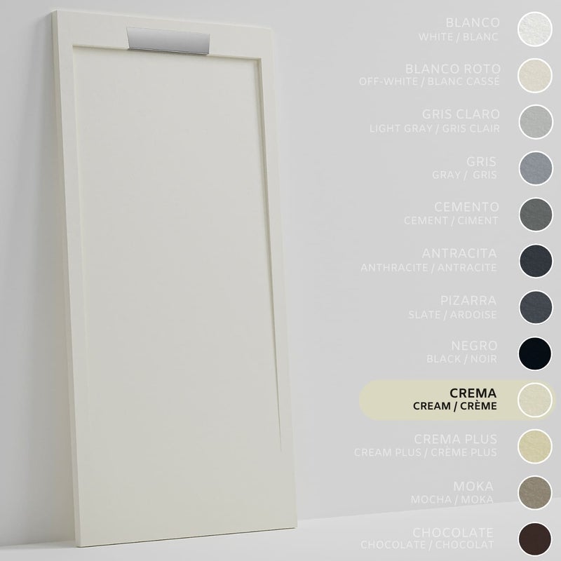 SOULHOME Brodzik prysznicowy– Żywica– Gel Coat– Gładka/Kamienna tekstura – Antypoślizgowy – kremowy– 110x90- Niski 3cm– Elegancki