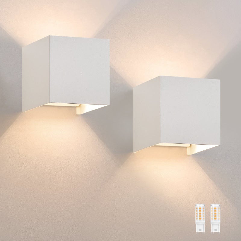 NETTLIFE Zestaw 2 kinkietów LED Ext, ciepła biel IP65, do domu, sypialni, klatki schodowej