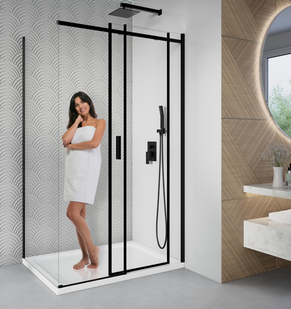 Kabina prysznicowa SEVANTE SORRENTO 120x80 prostokątna przesuwna czarna 1 szt.
