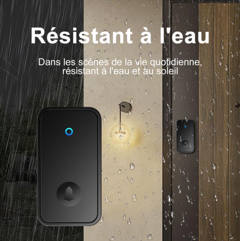 Sonnette sans fil, kit de carillon électronique étanche avec 1 récepteur enfichable, 60 mélodies pour la maison, le bureau, l'hôtel - 3