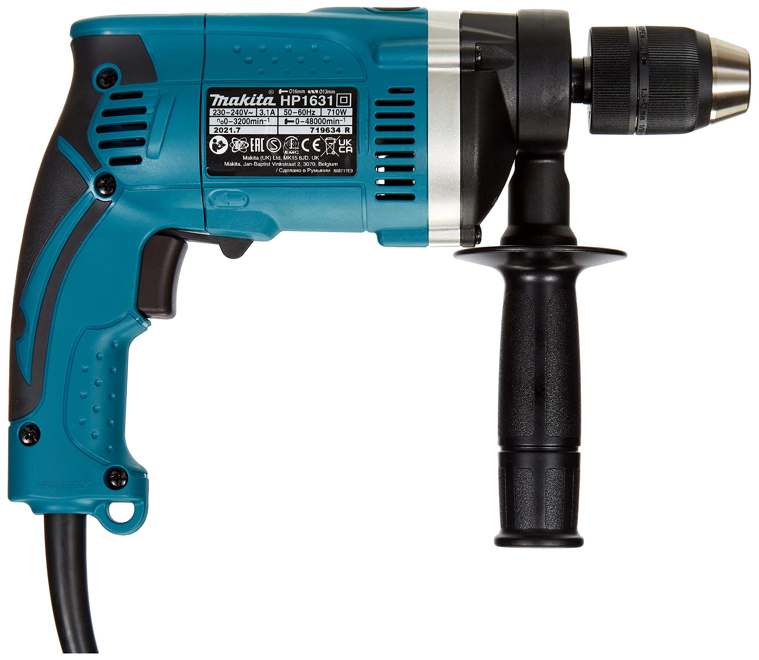 Makita - Perceuse à percussion 710W Ø13mm + coffret 74 accessoires - HP1631KX3 - 5