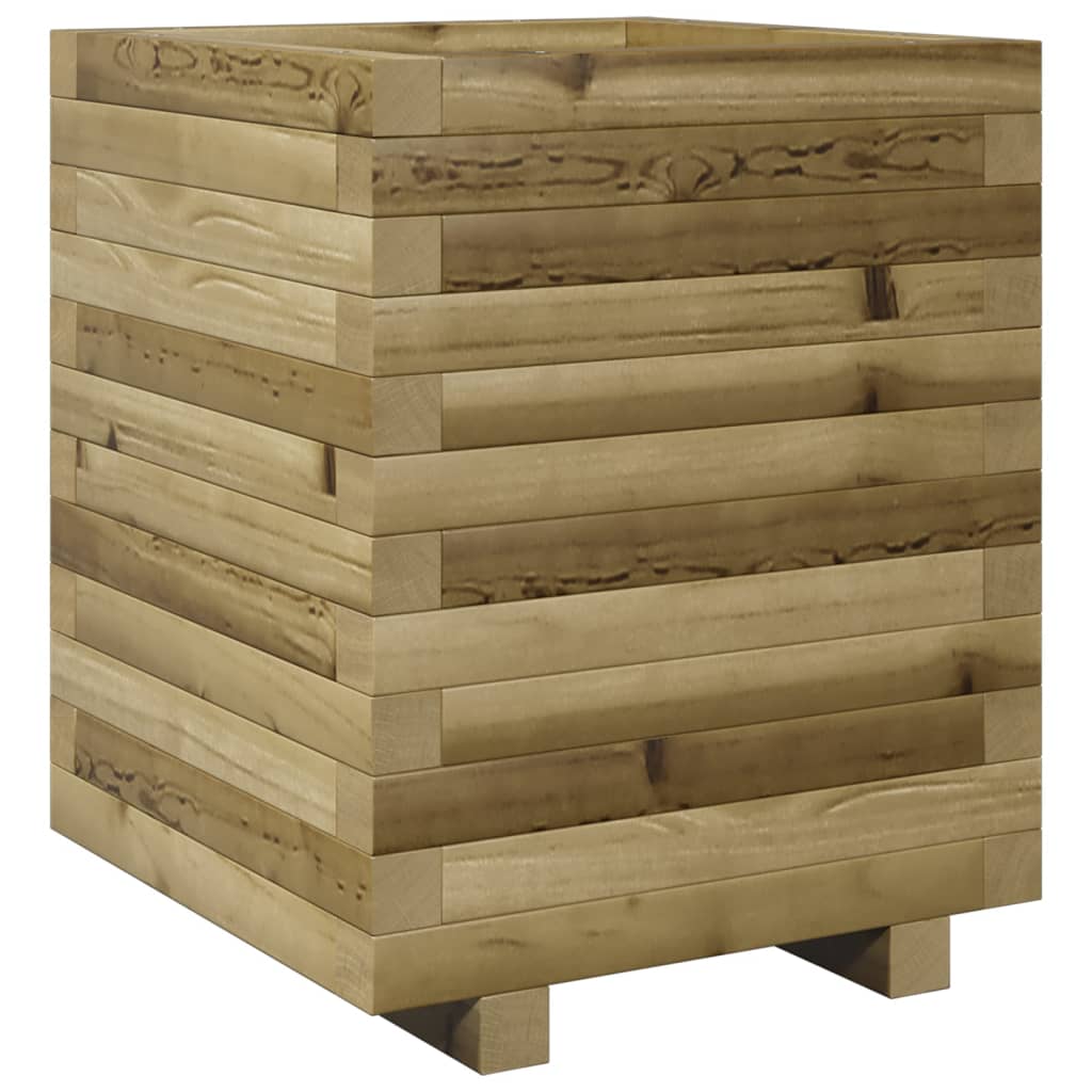 Jardinière bac lit surélevé plantes fleurs terrasse jardin 40 x 40 x 49,5 cm bois de pin imprégné marron 02_0037565 - 4