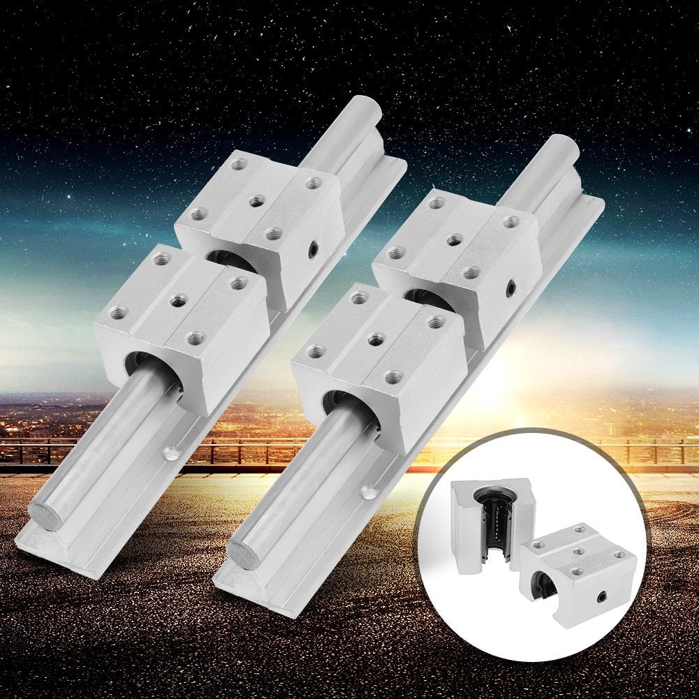 Kit Rail Linéaire SBR12 200mm + 4 Blocs Roulement - Idéal CNC DIY, Fraiseuses Et Équipements