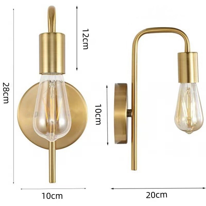 Paquete de 2 lámparas de pared industriales, lámpara de noche retro, lámpara de pared de baño de metal, lámpara de espejo (sin bombilla) - 3