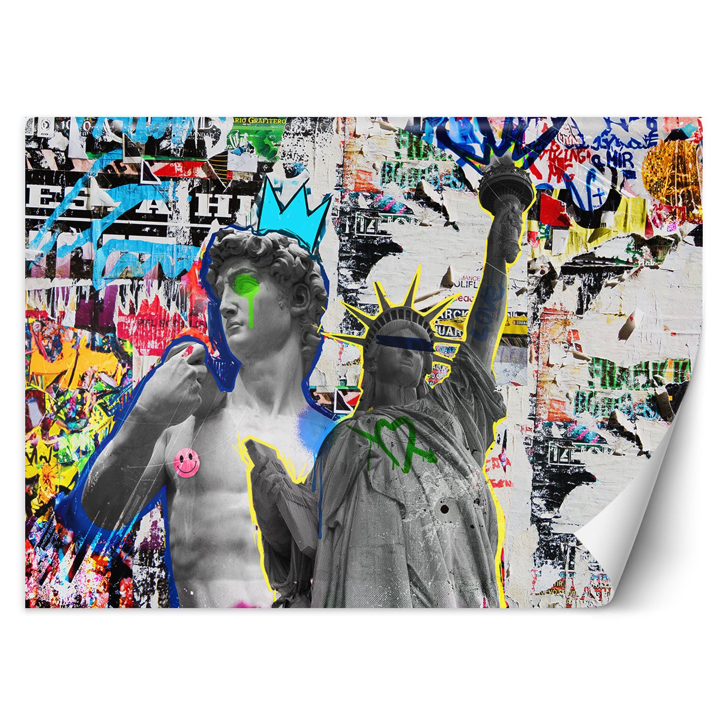 Fototapeta, Rzeźba Dawida i Statua Wolności NY 200x140
