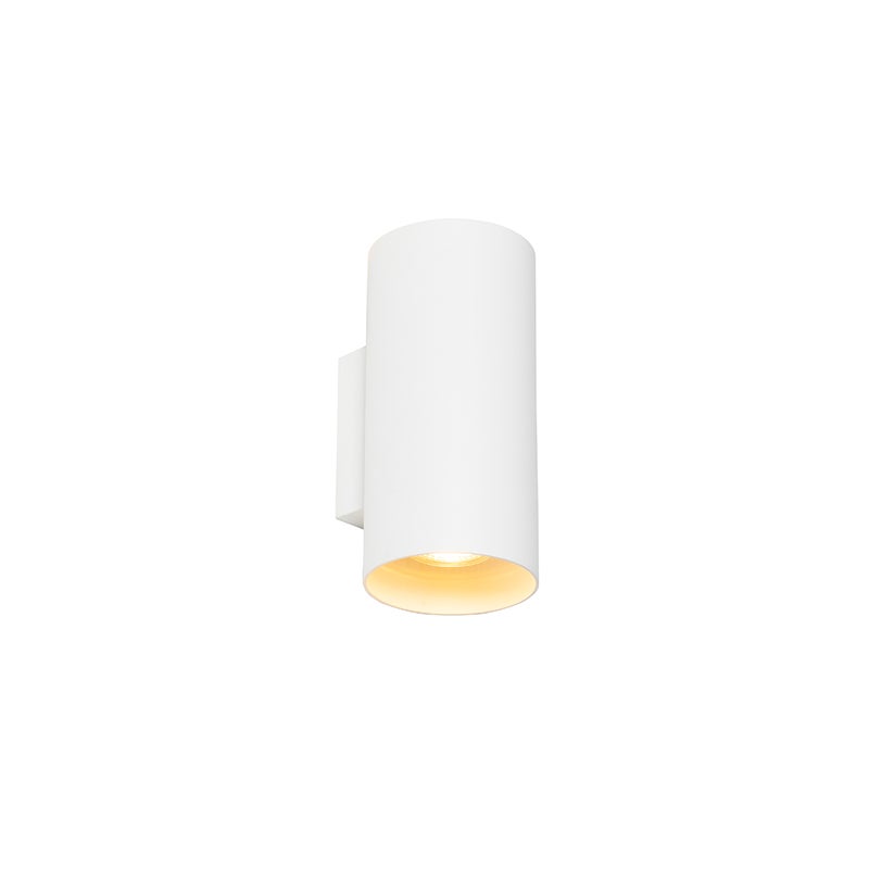 Qazqa designerski lampa up &amp; down - Sab - biały, max. 50w, gu10, z 2 punktami świetlnymi, 9.6cm, IP20 oświetlenie wewnętrzne