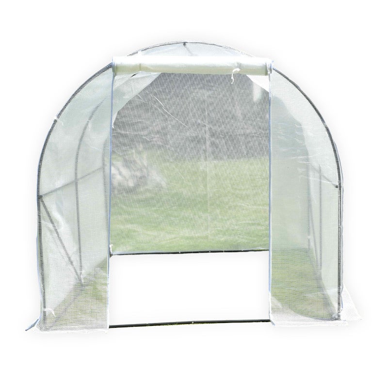 Serre tunnel 6m² Green Protect BIANCA PE renforcé 2x3m armature verte porte enroulable - 5
