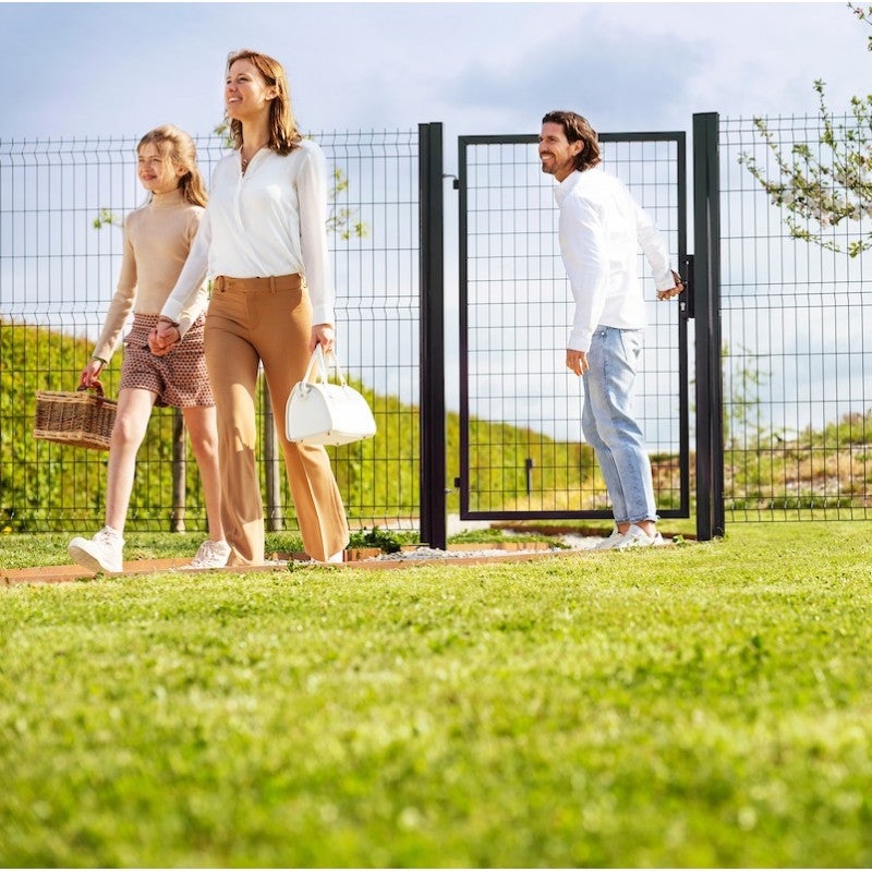 Portillon grillagé en acier galvanisé maille 100 x 50 L 1m x H 1m75 Noir - 4