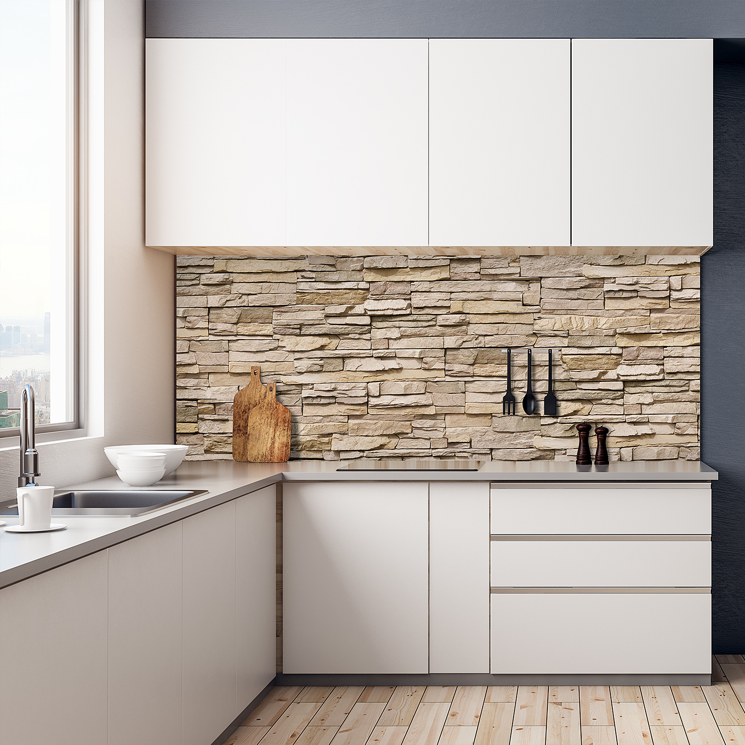 Schulte panneau mural 100x255 cm, revêtement pour douche et salle de bains, placement facile, DécoDesign DÉCOR, parement clair - 3