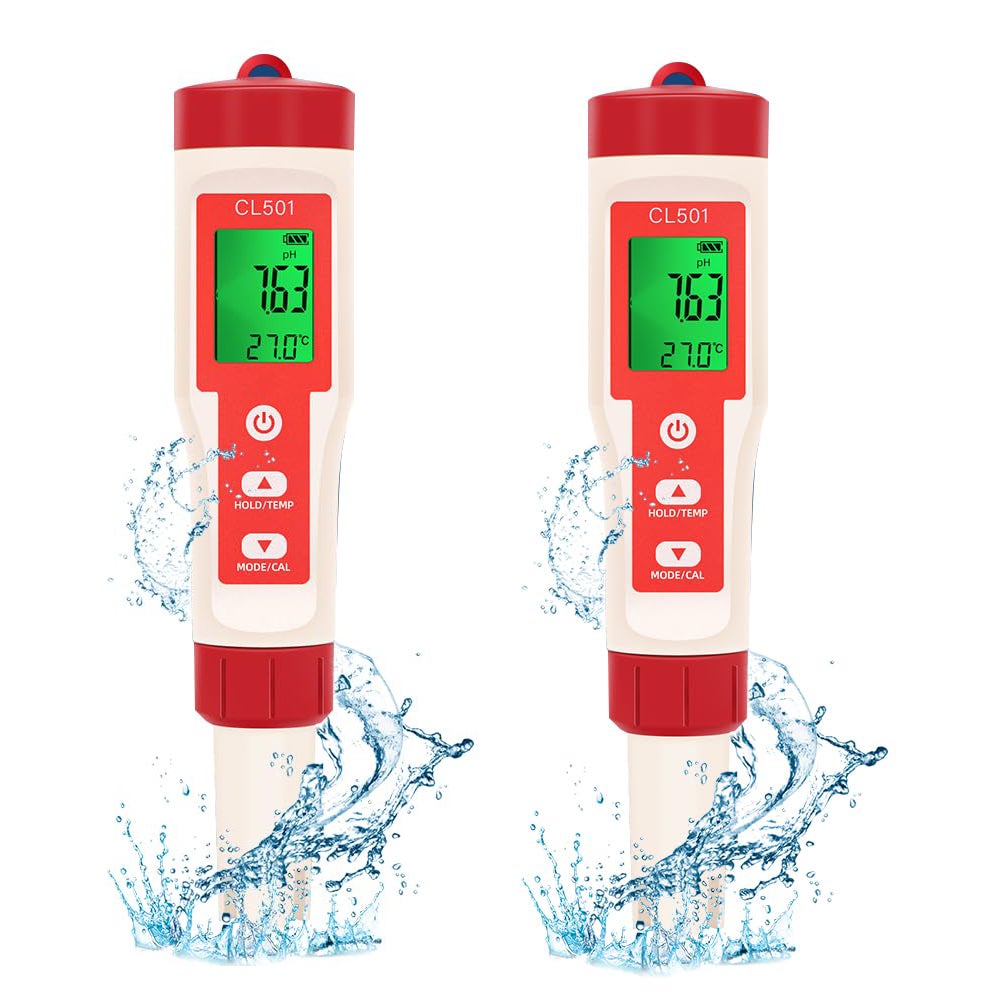 Testeur de chlore numérique pour piscine, 2 pièces, pHmètre 4 en 1 — free download