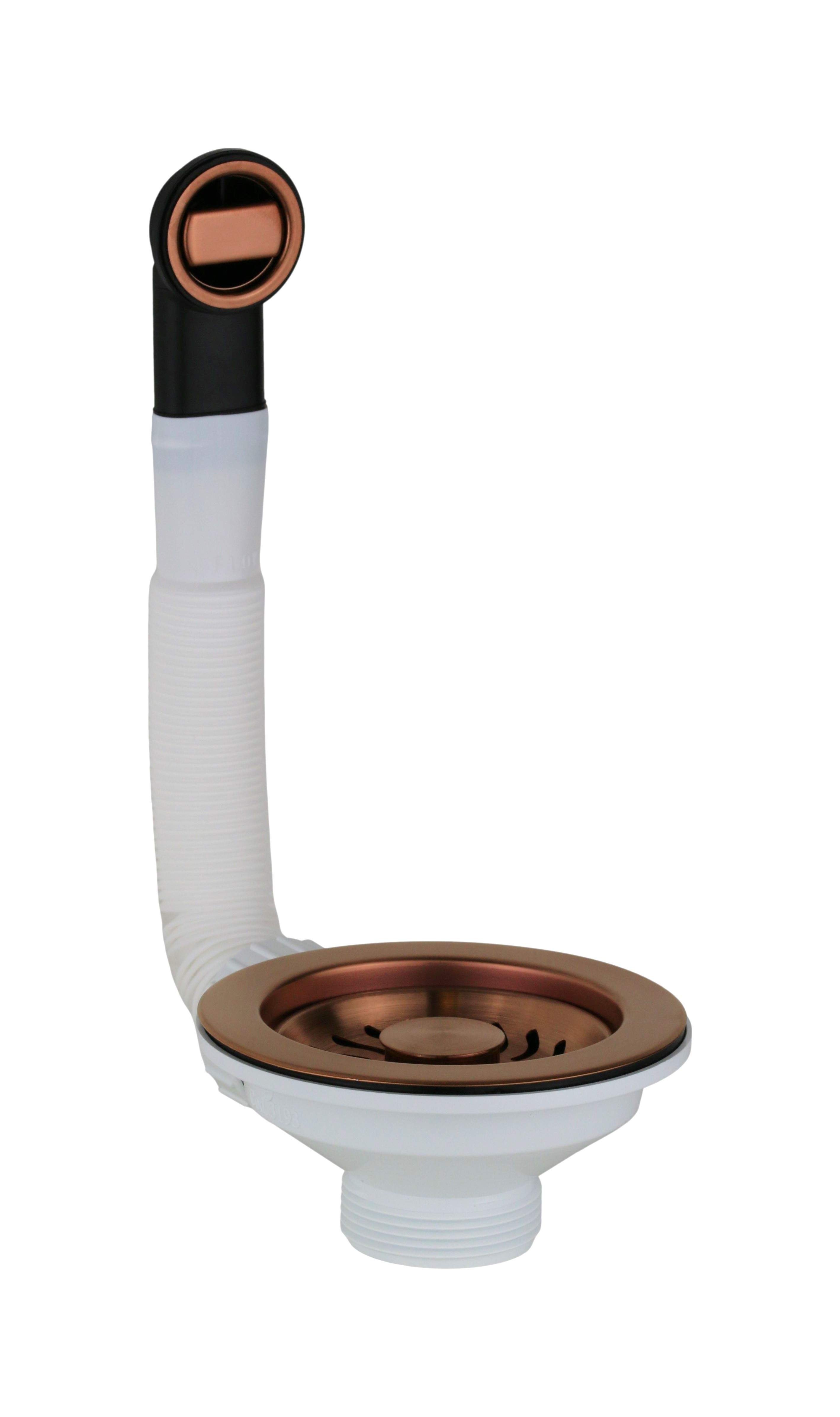 Siphon En Acier Inoxydable Noir Pour Lavabo, Bonde Universelle Reglable Robuste Ideal Pour Eviers Et Lavabos 90469982