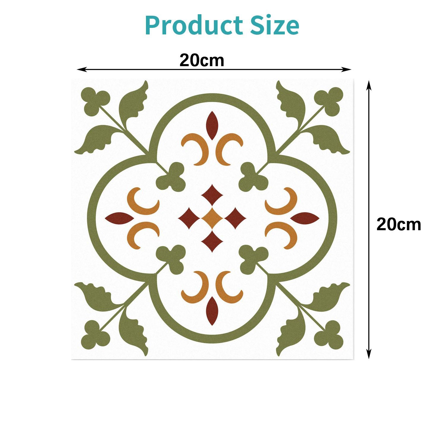 Lot de 25 autocollants muraux imperméables pour parquet, carrés de 20 cm, autocollants de sol, adaptés aux dosserets de cuisine et de salle de bain - 3