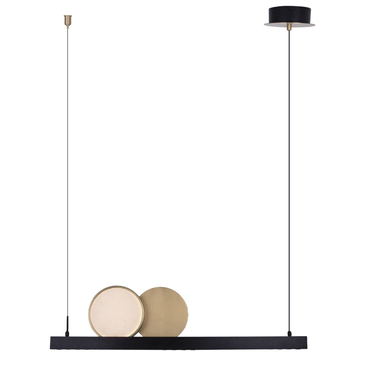 Lampa wisząca Momo czarno-złoty szczotkowany LED 35W 3000K 3010lm dekoracyjna wym: 150 x 90 x 13 cm aluminium Maxlight