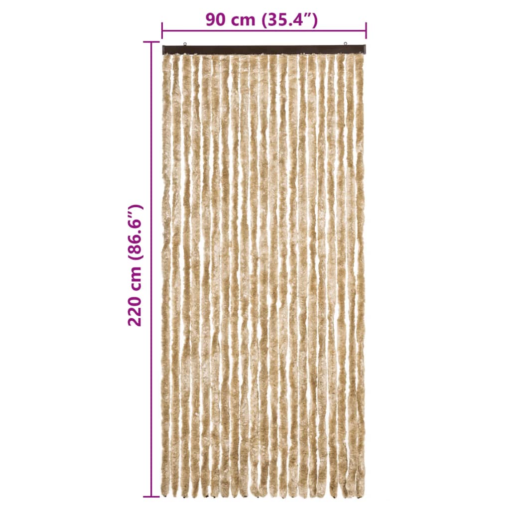 Moustiquaire | Rideau anti-moustique Beige 90x220 cm Chenille CFW57820 - 7